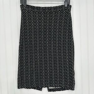 Anthropologie Maeve Skirt Womens Small Black Pencil Slit Tencel Diamond Academia
